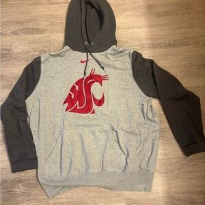 Vintage WSU Cougars Nike Gray and Dark Gray Men's Hoodie